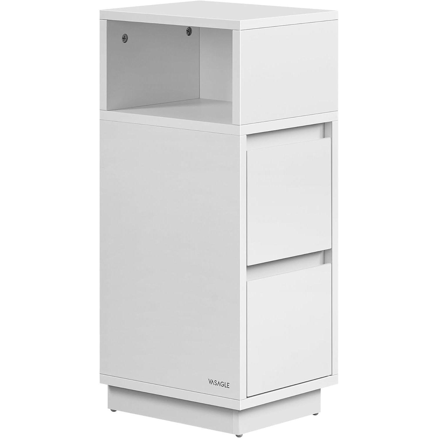 VASAGLE Noptiera ingusta cu 2 sertare, montaj stanga - dreapta, 30x25x65 cm, alb 1 VASAGLE Noptiera ingusta cu 2 sertare, montaj stanga - dreapta, 30x25x65 cm, alb