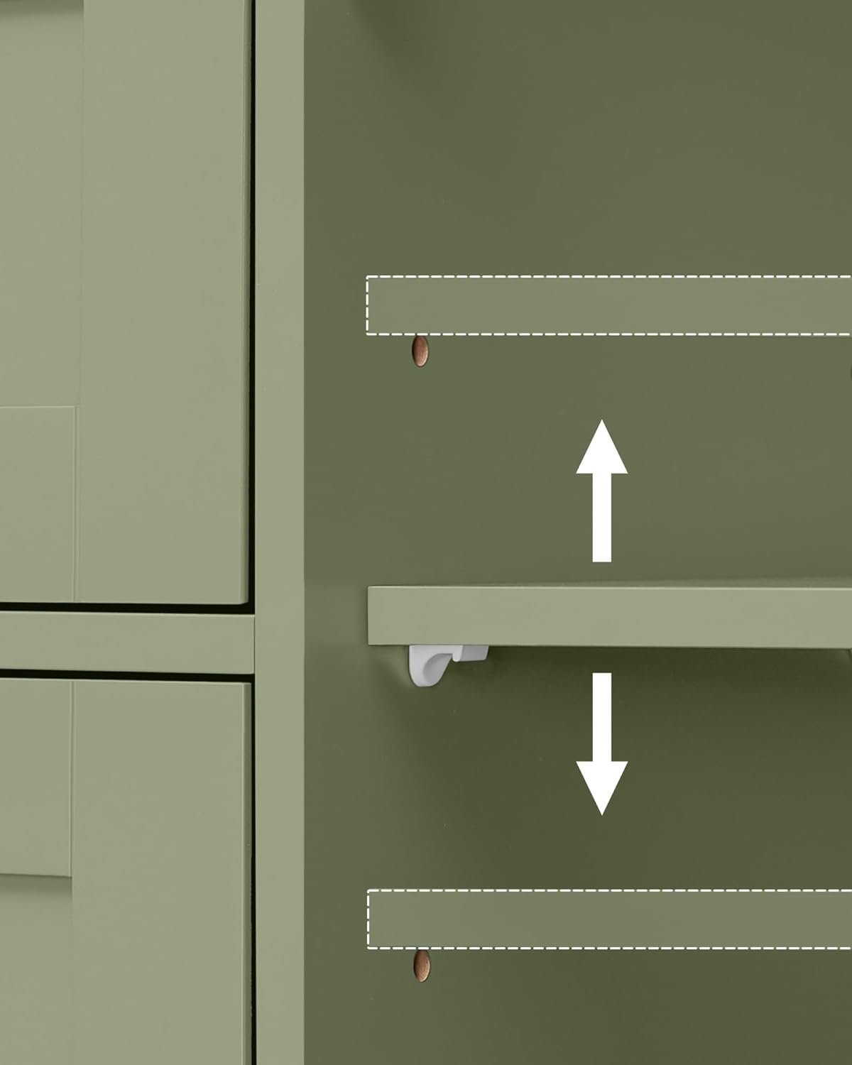 VASAGLE Dulap de depozitare pe podea pentru baie, MDF, cu 4 sertare, 1 usa, rafturi reglabile, 30x55x82cm, verde 2 VASAGLE Dulap de depozitare pe podea pentru baie, MDF, cu 4 sertare, 1 usa, rafturi reglabile, 30x55x82cm, verde - imagine 2