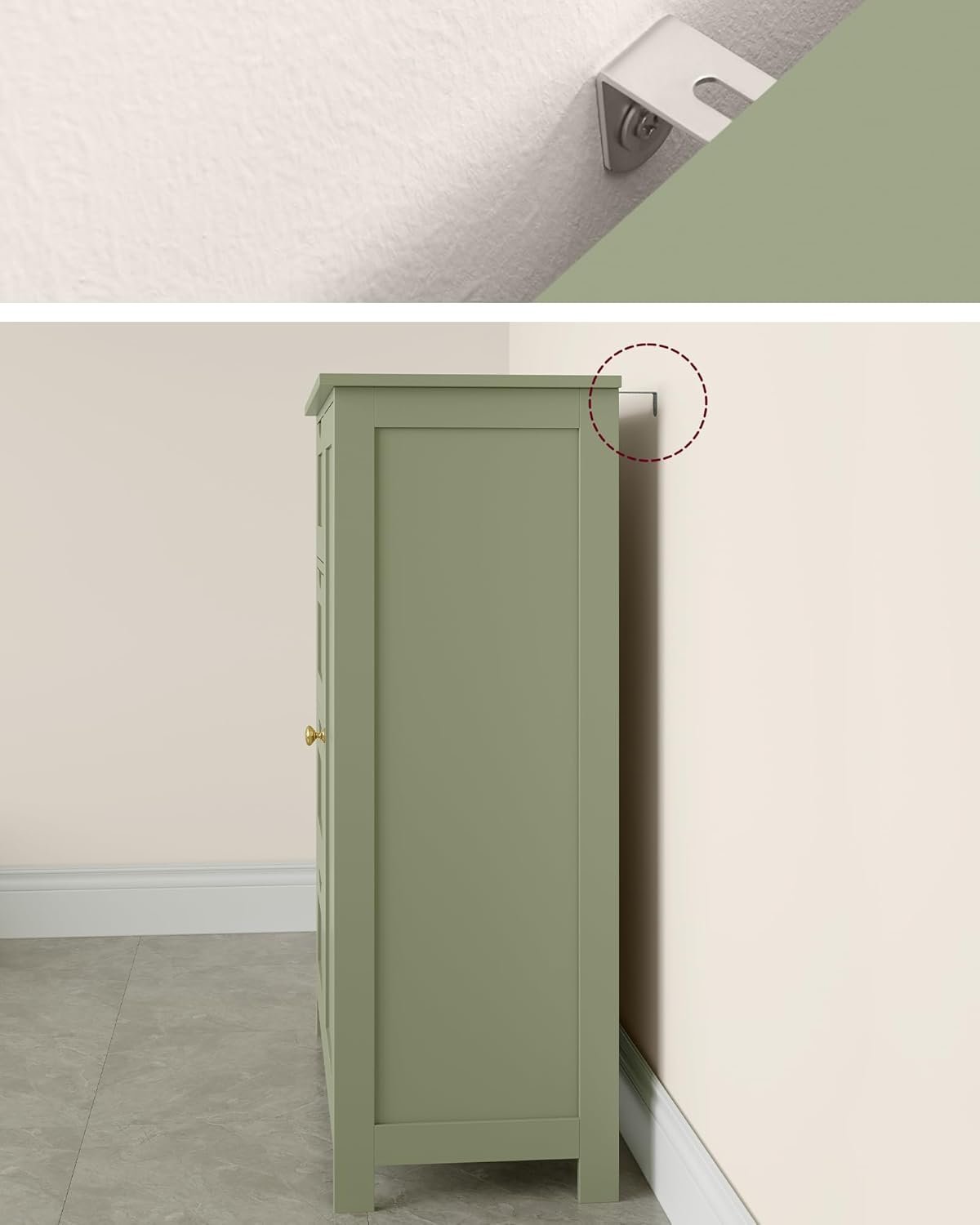 VASAGLE Dulap de depozitare pe podea pentru baie, MDF, cu 4 sertare, 1 usa, rafturi reglabile, 30x55x82cm, verde 3 VASAGLE Dulap de depozitare pe podea pentru baie, MDF, cu 4 sertare, 1 usa, rafturi reglabile, 30x55x82cm, verde - imagine 3