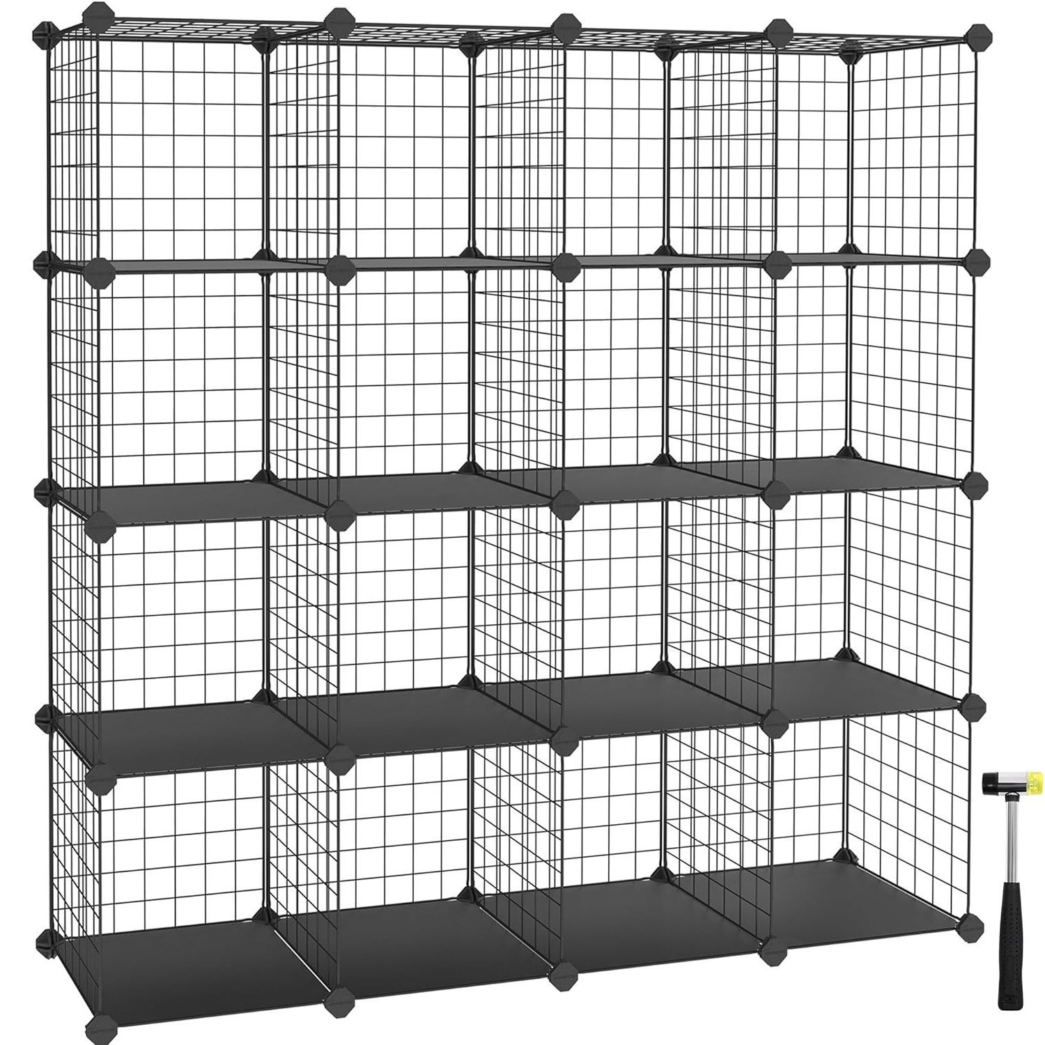 SONGMICS Organizator cu 16 cuburi modulare de depozitare, configurabil, metalic, 123x31x123cm, negru 1 SONGMICS Organizator cu 16 cuburi modulare de depozitare, configurabil, metalic, 123x31x123cm, negru