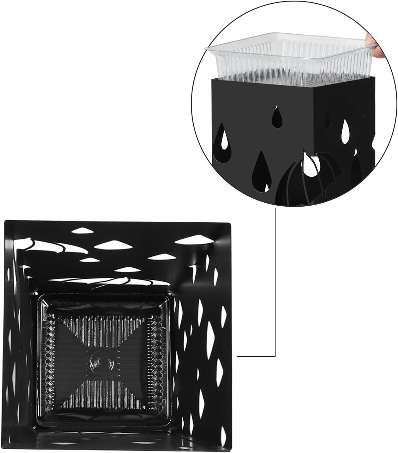 songmics suport metalic pentru umbrele, cu carlige si tava de picurare, 16x16x49cm, negru 3 SONGMICS Suport metalic pentru umbrele, cu carlige si tava de picurare, 16x16x49cm, negru - imagine 3