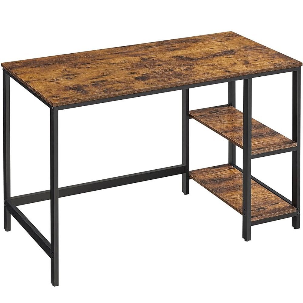 vasagle birou cu 2 rafturi pe stanga sau dreapta, cadru din otel, 60x120x75cm, industrial, maro rustic si negru 1 VASAGLE Birou cu 2 rafturi pe stanga sau dreapta, cadru din otel, 60x120x75cm, industrial, maro rustic si negru