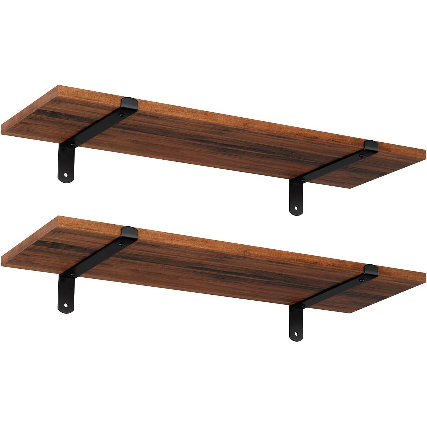 songmics set 2 rafturi de perete plutitoare, mdf cu efect de lemn vintage, 60x20cm, 15 kg per raft, maro rusic 1 SONGMICS Set 2 rafturi de perete plutitoare, MDF cu efect de lemn vintage, 60x20cm, 15 kg per raft, maro rusic