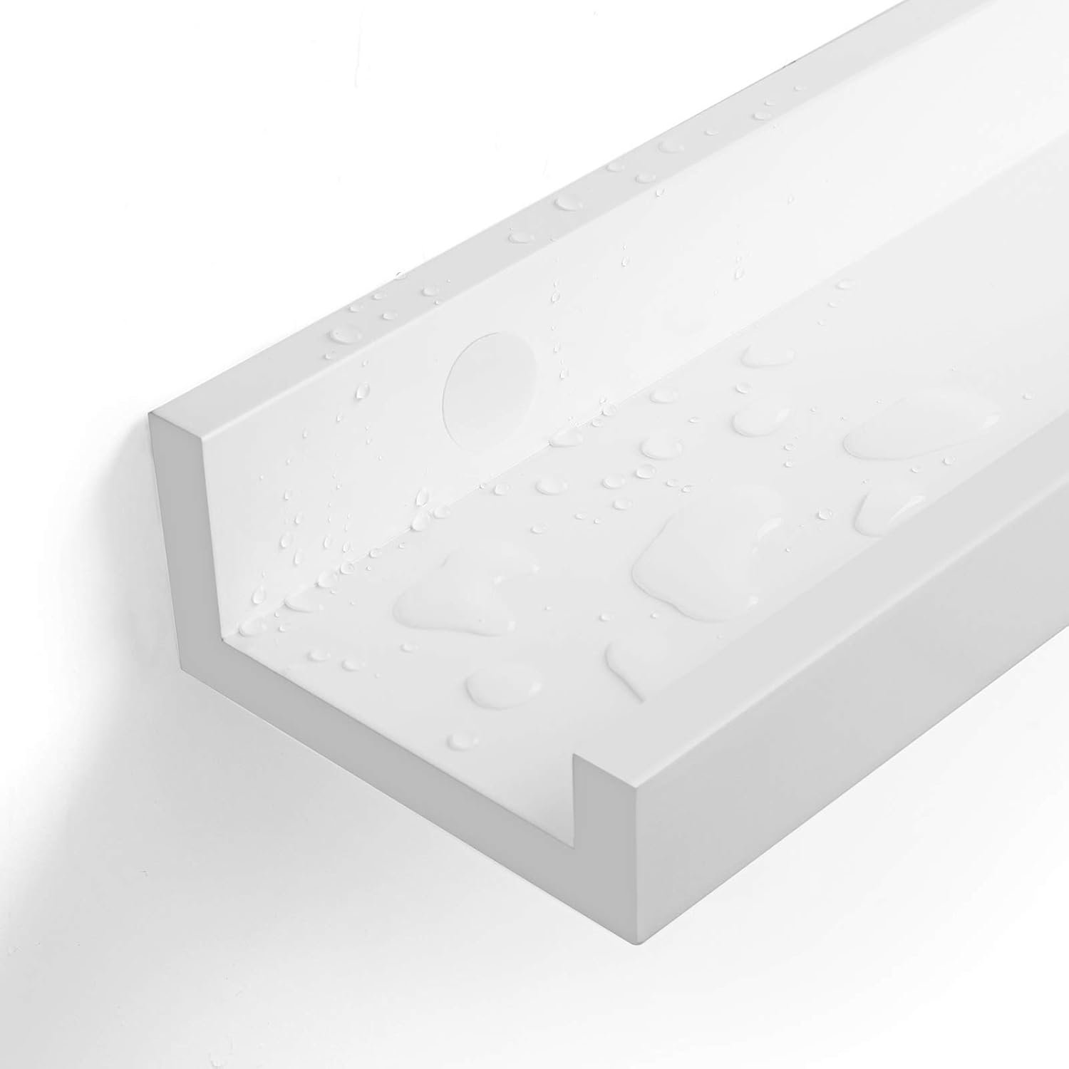 songmics set 2 rafturi plutitoare suspendate perete cu finisaj lucios, mdf, 60x10x5 cm, alb 2 SONGMICS Set 2 rafturi plutitoare suspendate perete cu finisaj lucios, MDF, 60x10x5 cm, alb - imagine 2