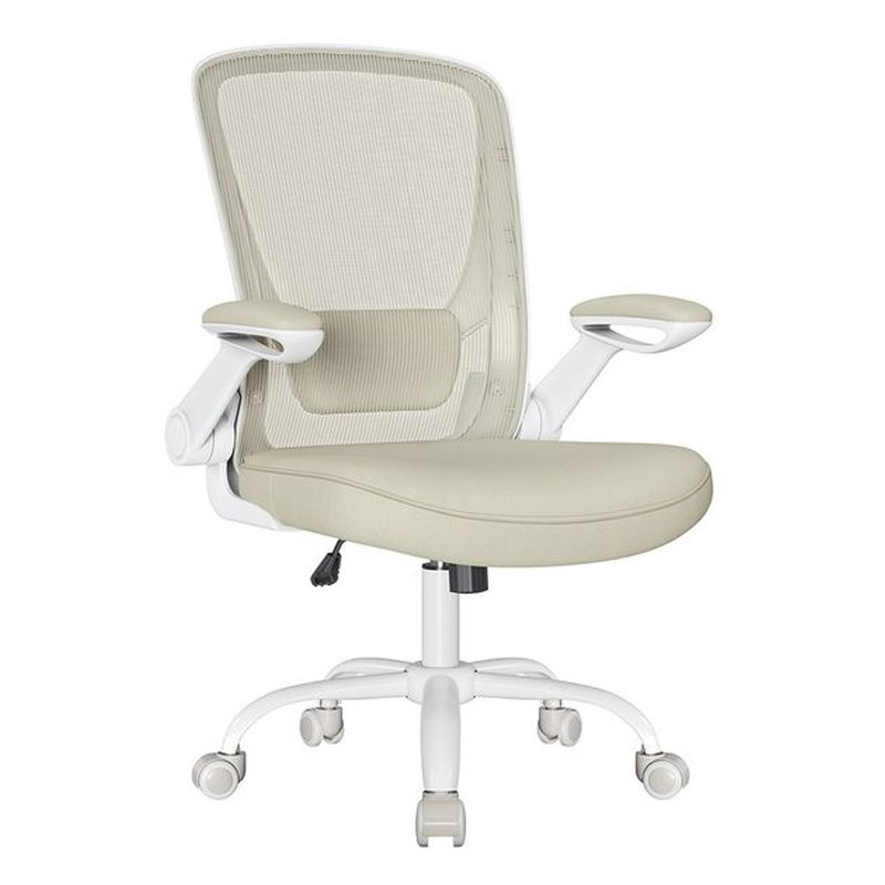 songmics scaun de birou ergonomic reglabil cu spatar mesh si suport lombar, maxim 120 kg, 64x64x107 cm, bej 1 SONGMICS Scaun de birou ergonomic reglabil cu spatar mesh si suport lombar, maxim 120 kg, 64x64x107 cm, bej