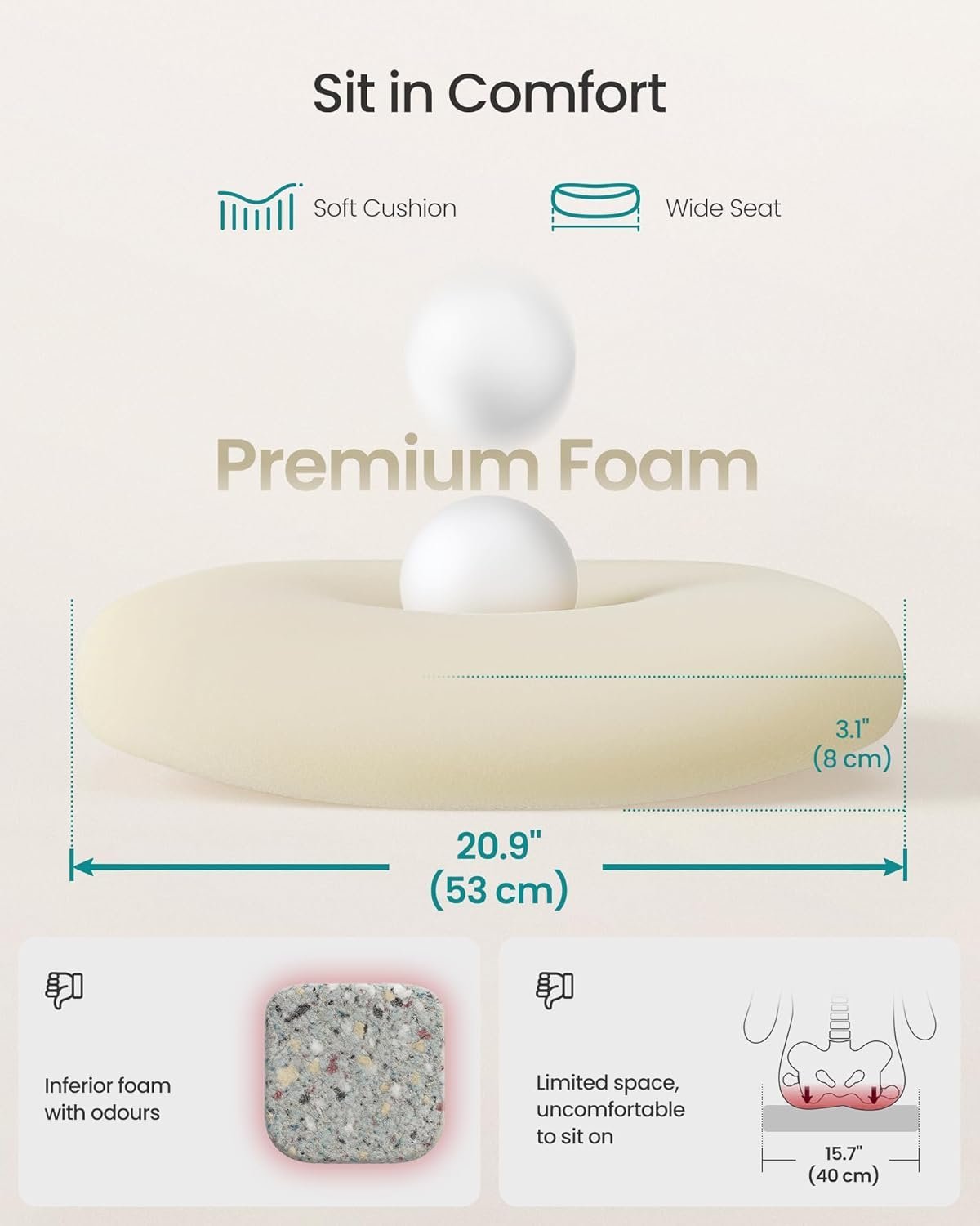 songmics scaun de birou ergonomic reglabil cu spatar mesh si suport lombar, maxim 120 kg, 64x64x107 cm, bej 2 SONGMICS Scaun de birou ergonomic reglabil cu spatar mesh si suport lombar, maxim 120 kg, 64x64x107 cm, bej - imagine 2
