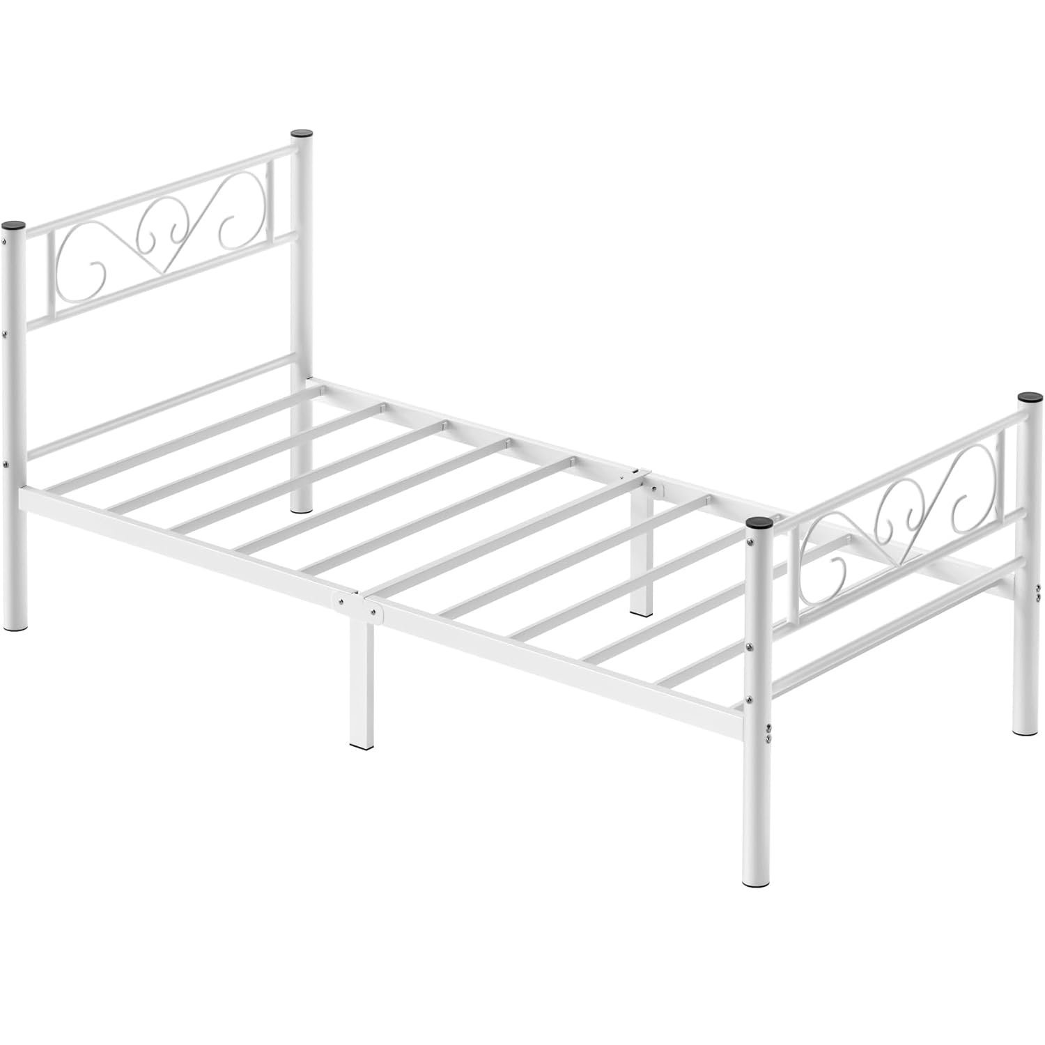 VASAGLE Cadru metalic de pat, 90×190 cm, alb