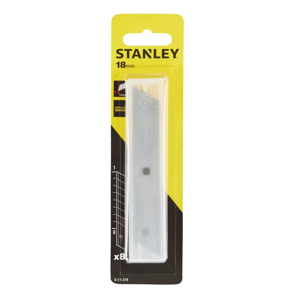 stanley 0-11-219, 8x lame segmentate 110 mm lungime, latime 18 mm, blister 1 Stanley 0-11-219, 8x lame segmentate 110 mm lungime, latime 18 mm, blister