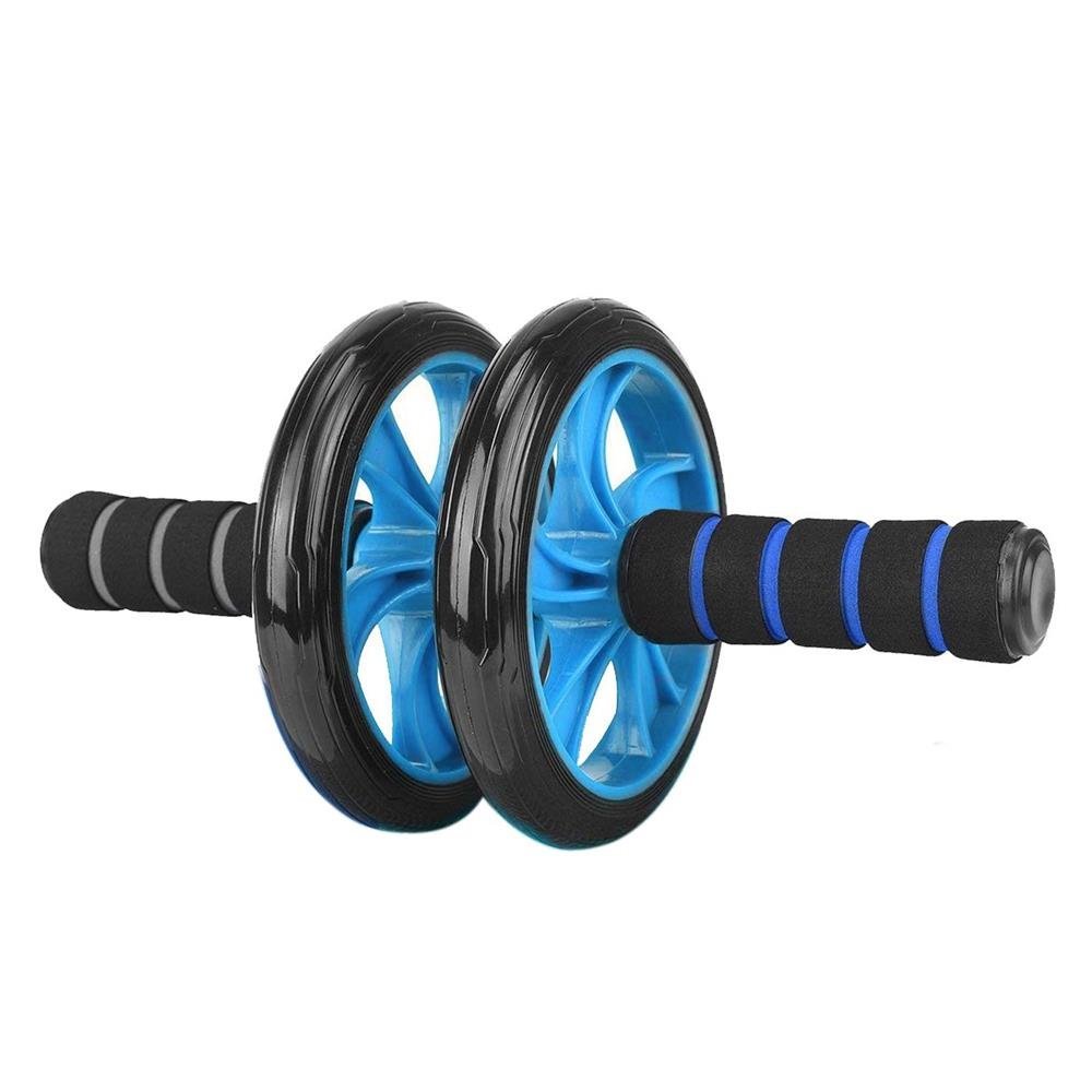 Aparat fitness tip roata pentru abdomene, negru albastru