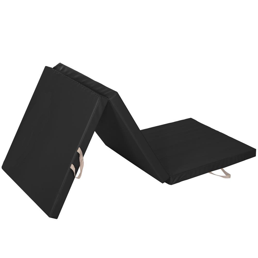 Saltea fitness groasa pentru antrenamente gimnastica, pliabila, PVC, 180x60x5cm, negru