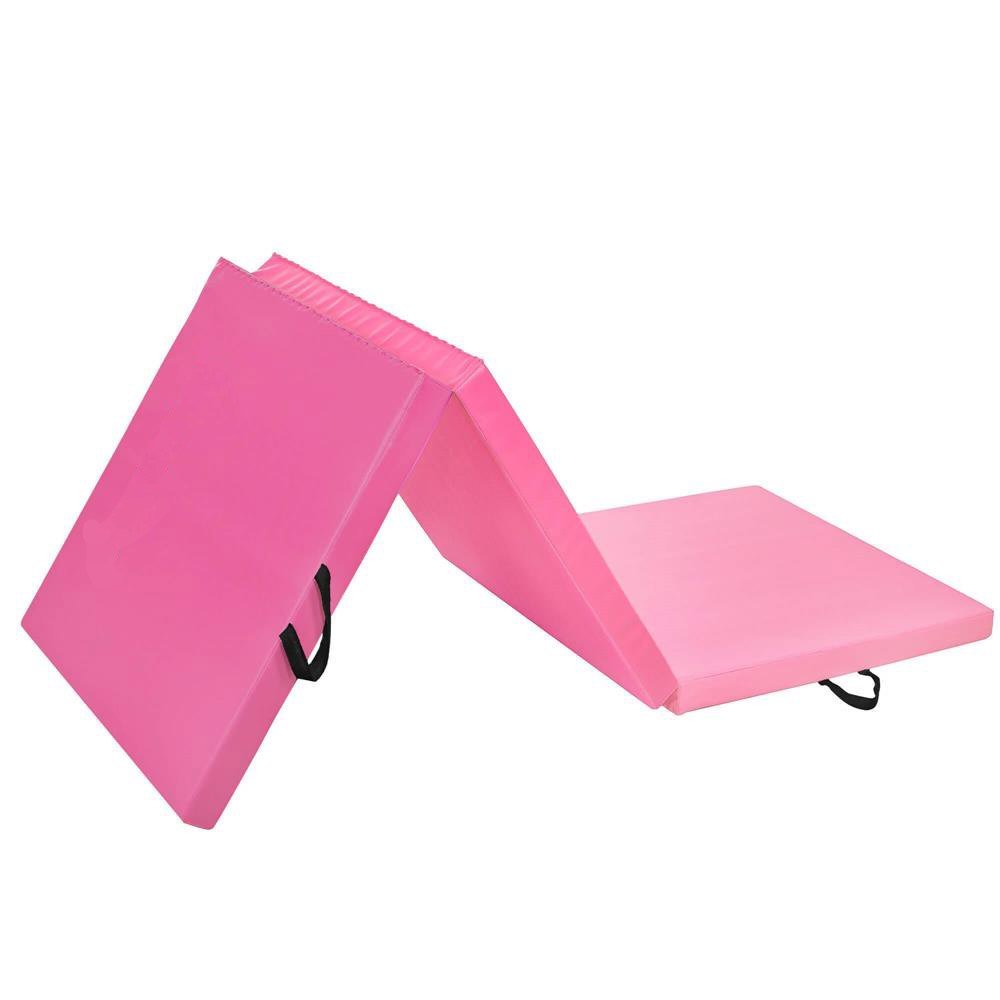 Saltea fitness groasa pentru antrenamente gimnastica, pliabila, 180x60x5,5cm, roz