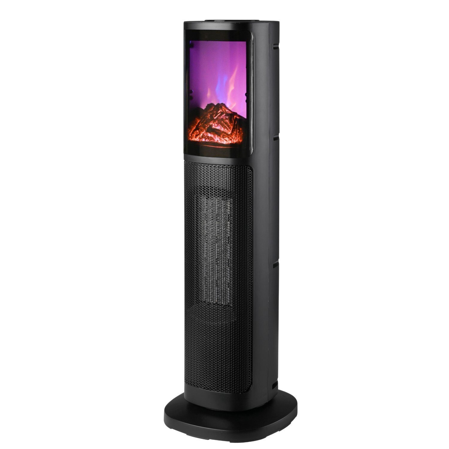 Semineu electric tip coloana cu efect de flacara, 2000W, termostat, 20x20x64 cm, negru