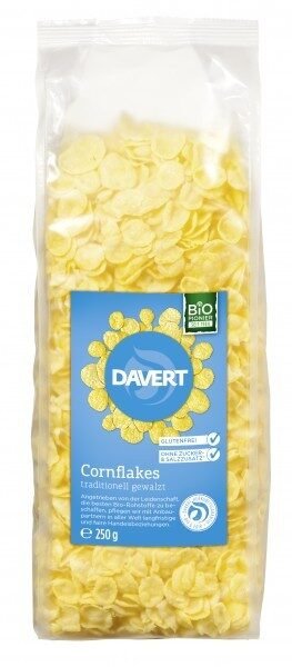 Fulgi de porumb fara sare, zahar si gluten bio 250g DAVERT