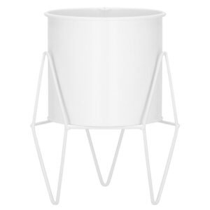 (DL) Suport ghiveci metalic alb GA163, inaltime 22cm