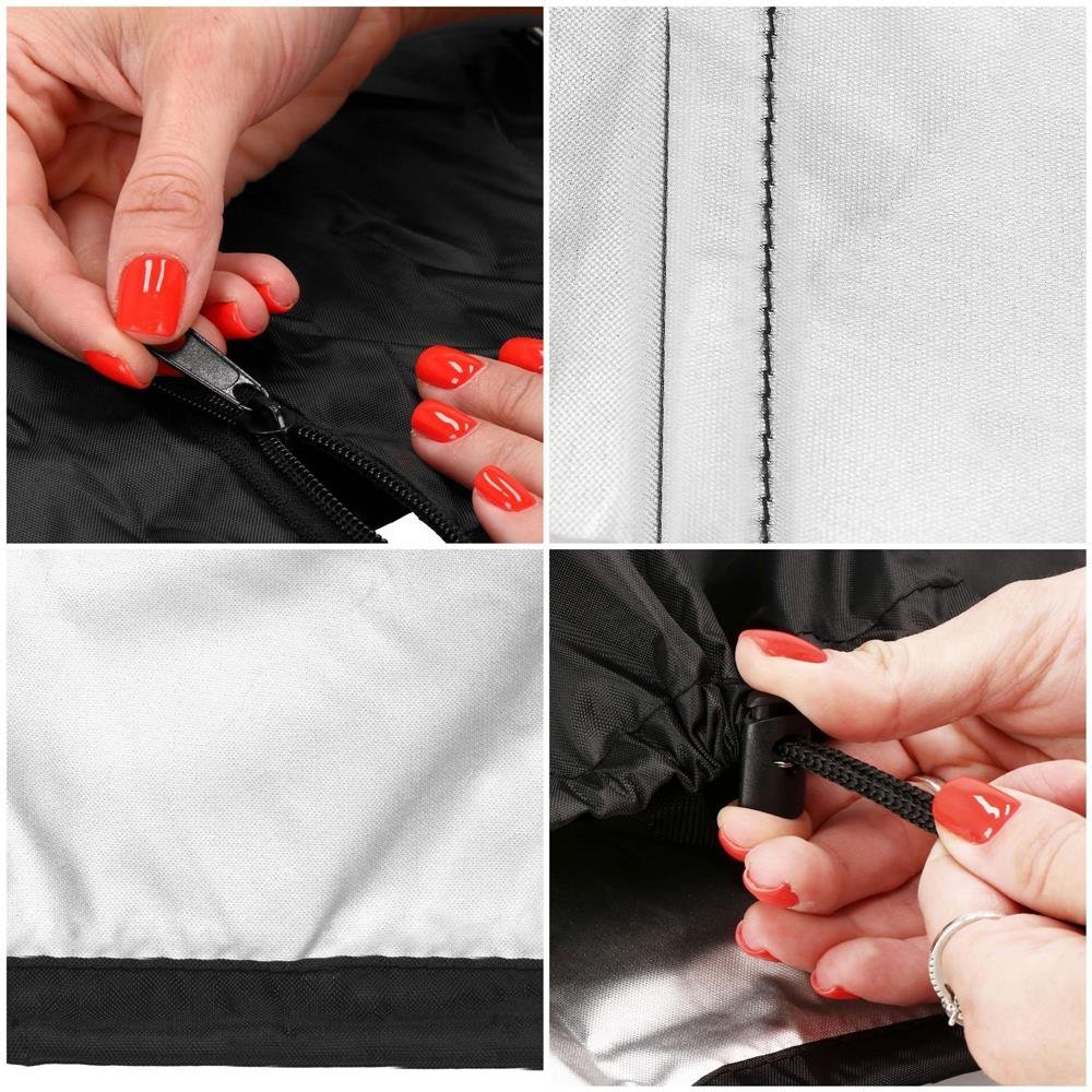 husa protectie pentru umbrela de gradina, impermeabila, cu fermoar si snur reglabil, 205 cm, negru 2 Husa protectie pentru umbrela de gradina, impermeabila, cu fermoar si snur reglabil, 205 cm, negru - imagine 2