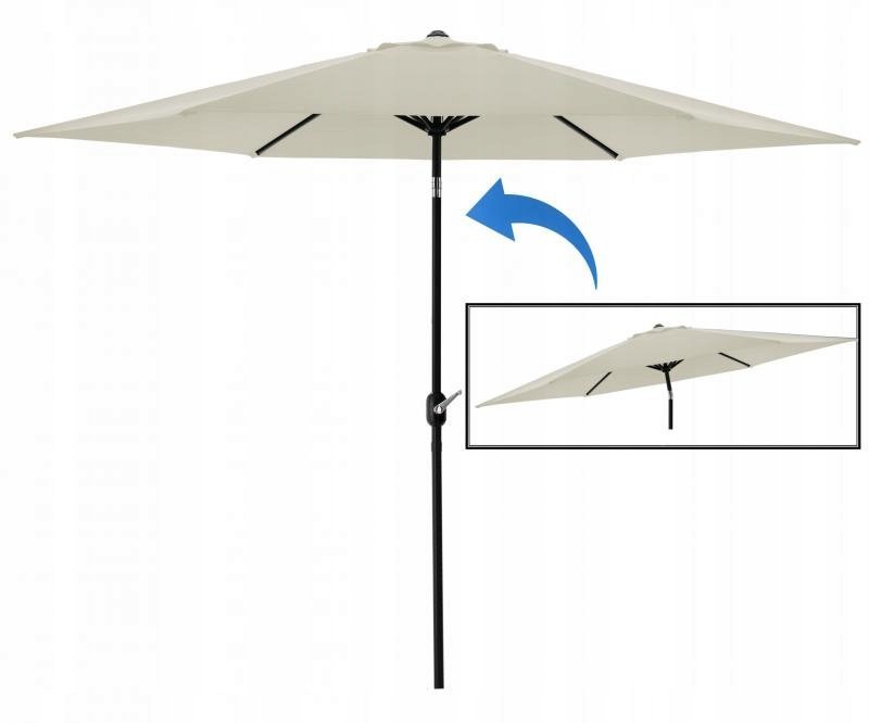 umbrela terasa gradina, cu inclinare si husa, 300cm, bej 4 Umbrela terasa gradina, cu inclinare si husa, 300cm, Bej - imagine 4
