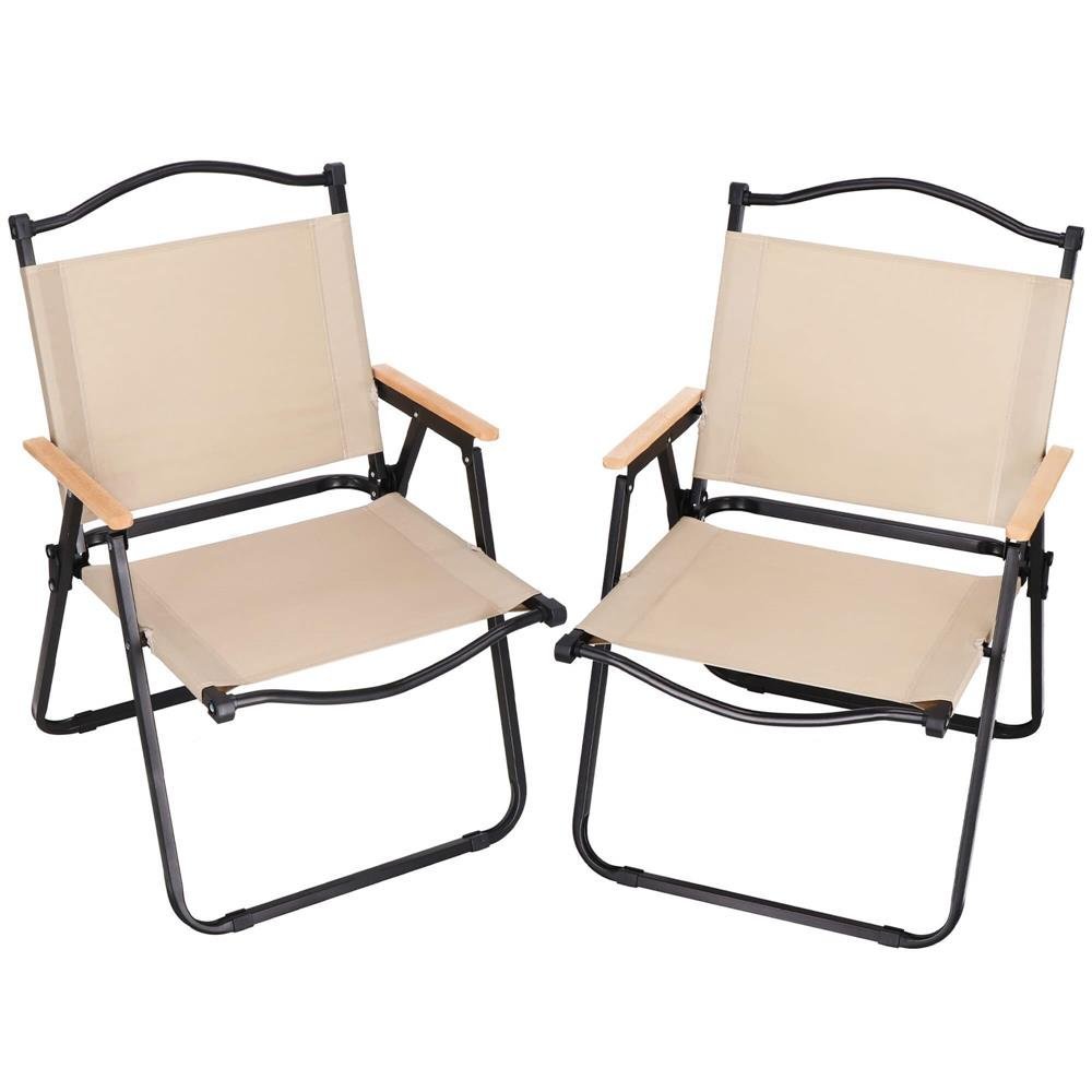 scaun metalic plabil pentru gradina, camping sau plaja, 78x53x60cm, bej 3 Scaun metalic plabil pentru gradina, camping sau plaja, 78x53x60cm, bej - imagine 3
