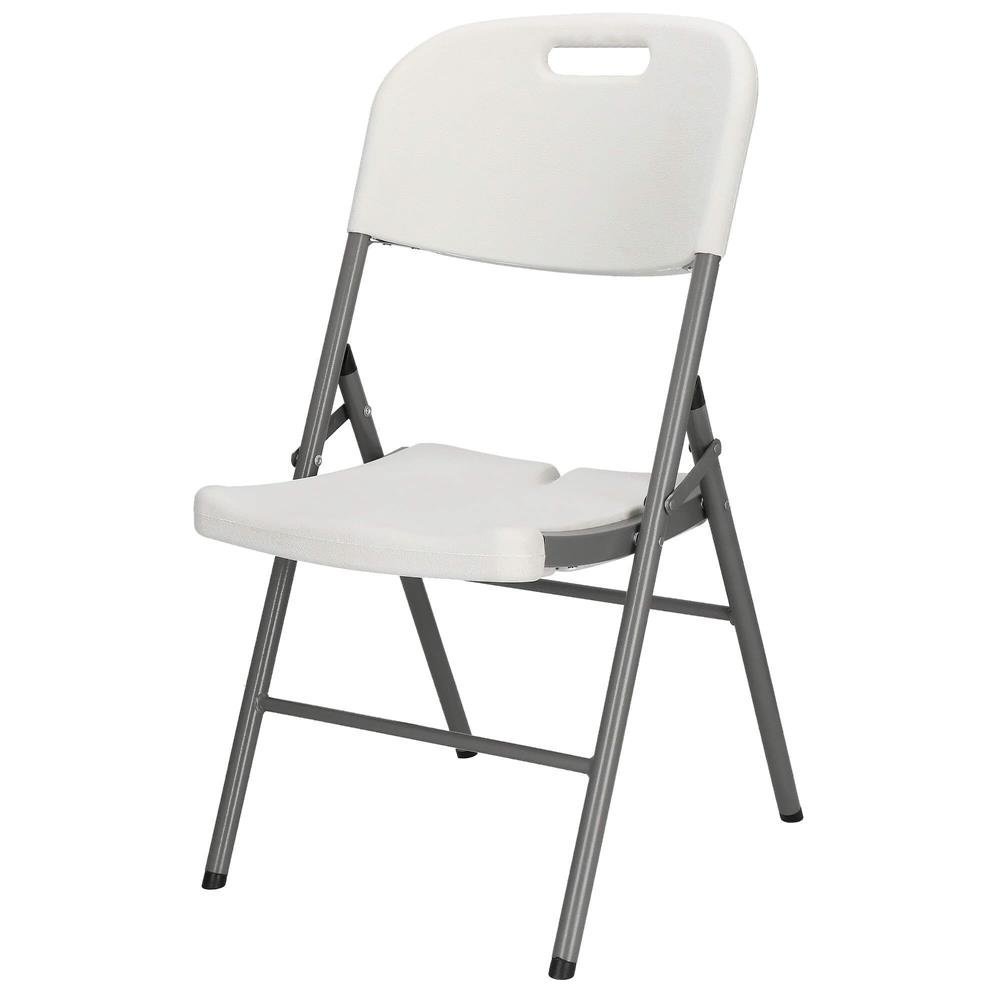 scaun pliabil hdpe cu cadru metalic, pentru catering sau gradina, 46x53x86 cm, 150 kg, alb 2 Scaun pliabil HDPE cu cadru metalic, pentru catering sau gradina, 46x53x86 cm, 150 kg, alb - imagine 2