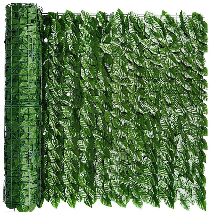 panou paravan cu frunze artificiale pentru gard sau balcon, 100x300cm, verde 1 Panou paravan cu frunze artificiale pentru gard sau balcon, 100x300cm, verde