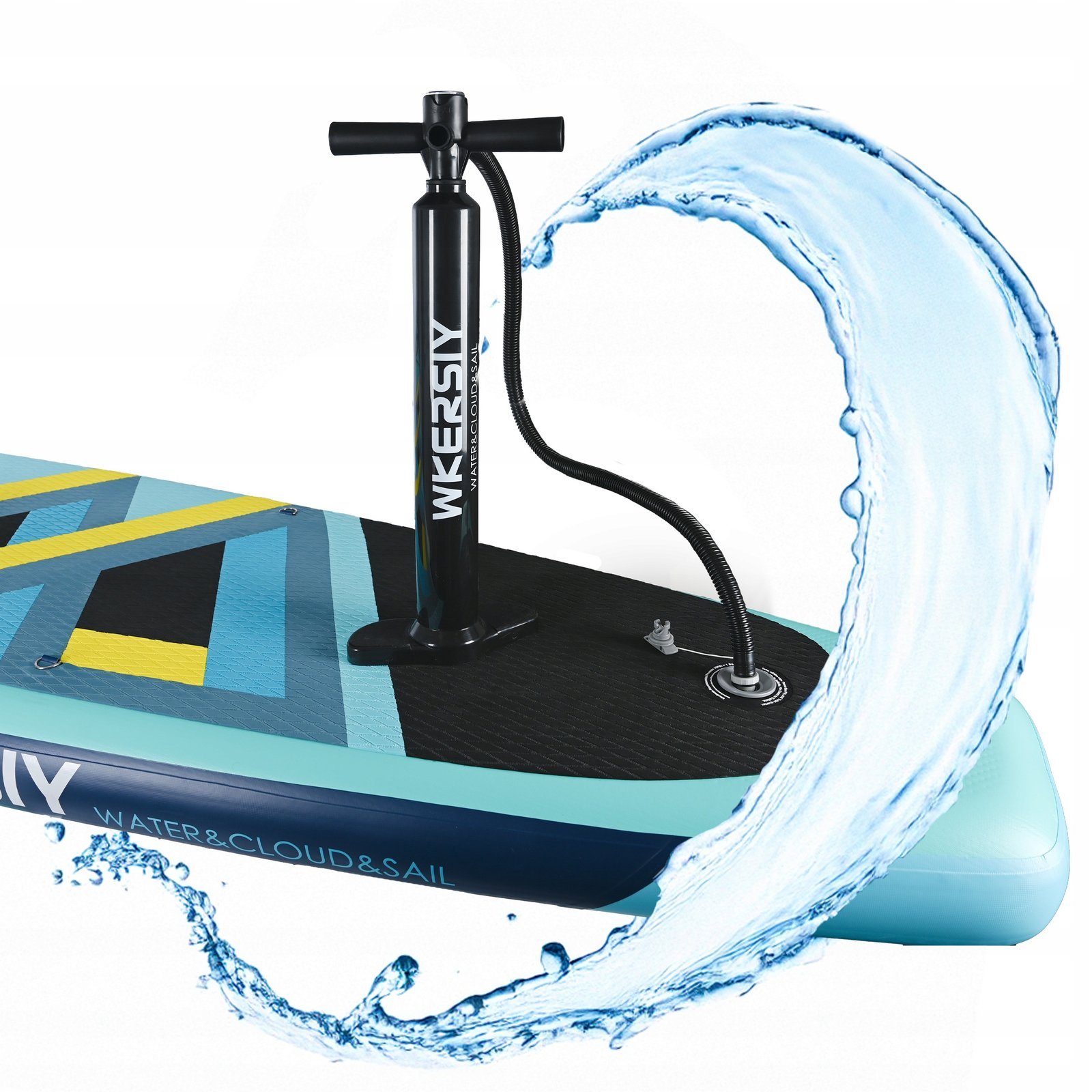 pompa manuala cu manometru pentru sup, 15 psi – dubla actiune, furtun 130 cm 4 Pompa manuala cu manometru pentru SUP, 15 PSI – dubla actiune, furtun 130 cm - imagine 4
