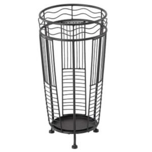 Fém esernyőtartó állvány, 25x25x49 cm, fekete