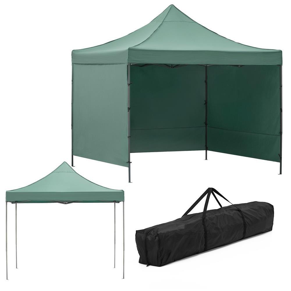 pavilion pliabil gradina 3x3 m cu acoperis impermeabil si 3 pereti laterali, structura metalica, inaltime reglabila, verde 2 Pavilion pliabil gradina 3x3 m cu acoperis impermeabil si 3 pereti laterali, structura metalica, inaltime reglabila, verde - imagine 2