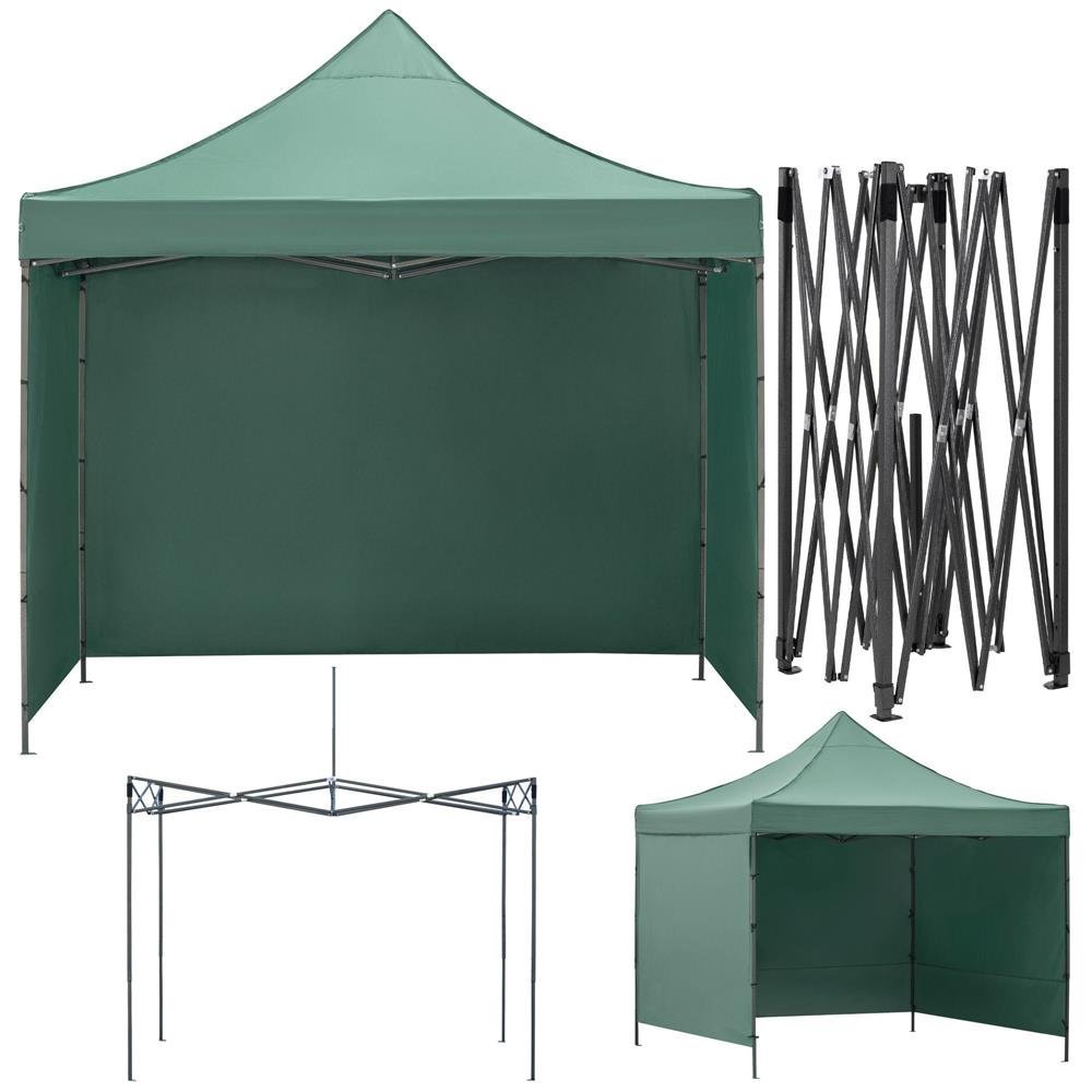 pavilion pliabil gradina 3x3 m cu acoperis impermeabil si 3 pereti laterali, structura metalica, inaltime reglabila, verde 3 Pavilion pliabil gradina 3x3 m cu acoperis impermeabil si 3 pereti laterali, structura metalica, inaltime reglabila, verde - imagine 3