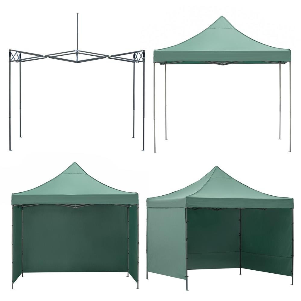 pavilion pliabil gradina 3x3 m cu acoperis impermeabil si 3 pereti laterali, structura metalica, inaltime reglabila, verde 4 Pavilion pliabil gradina 3x3 m cu acoperis impermeabil si 3 pereti laterali, structura metalica, inaltime reglabila, verde - imagine 4