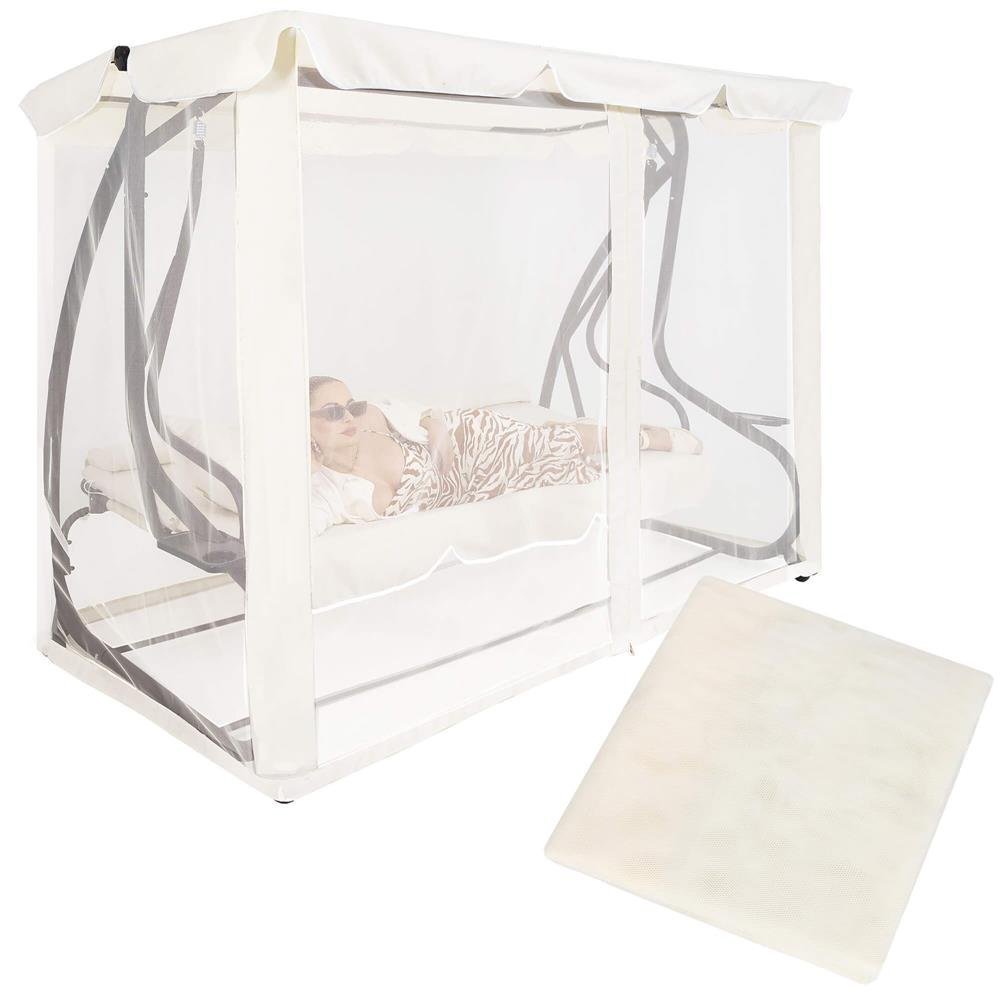 Plasa antiinsecte pentru leagan de gradina, 165×680 cm, bej