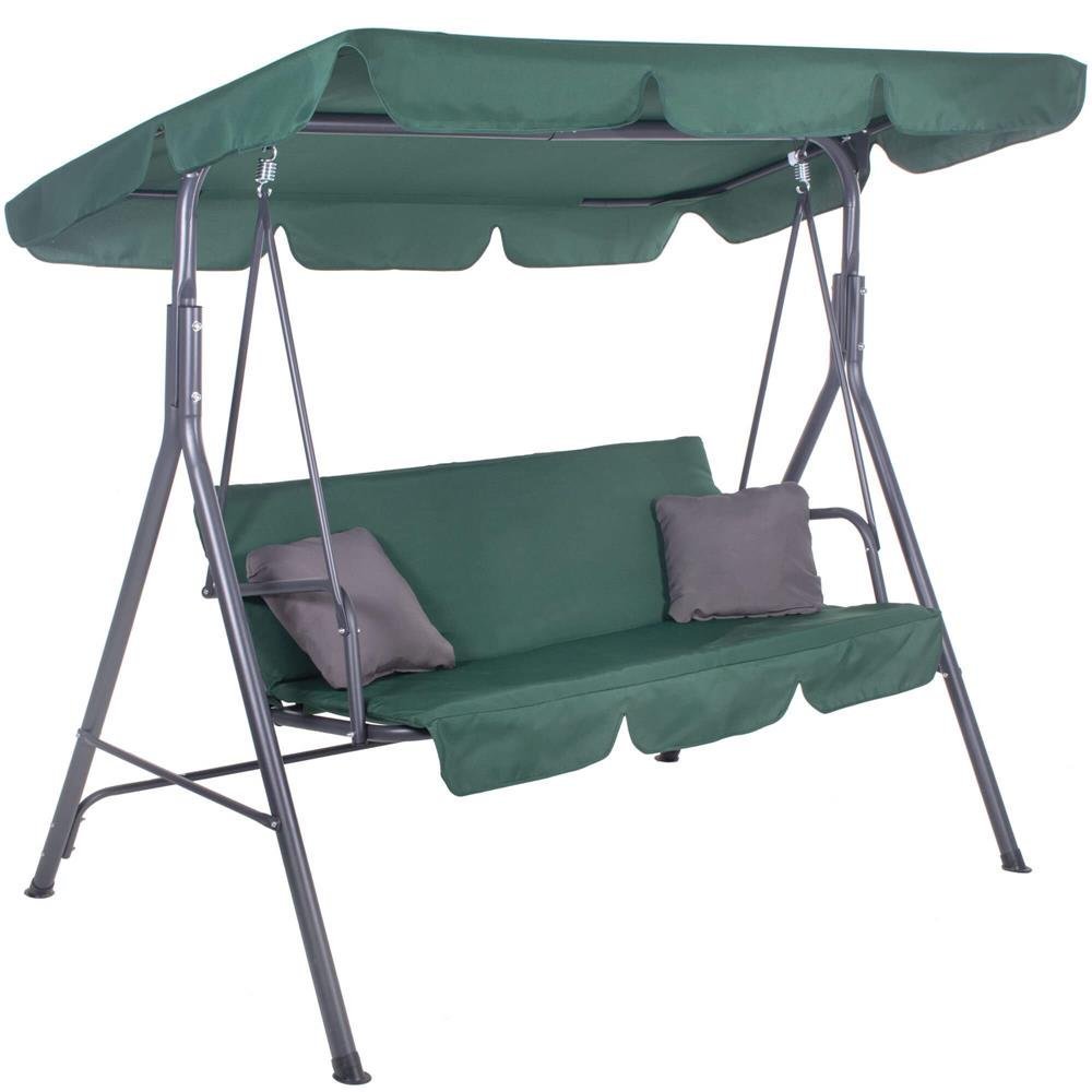 Leagan Balansoar Sersimo Luna cu Pernite pentru Terasa sau Gradina, 3 locuri, 220kg, verde