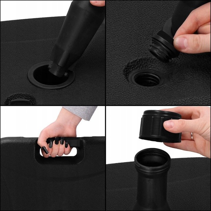 suport umbrela patrat, din plastic, 22 litri, umplere cu apa sau nisip, negru 4 Suport umbrela patrat, din plastic, 22 litri, umplere cu apa sau nisip, negru - imagine 4