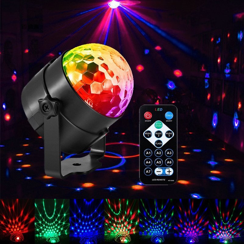 proiector disco led rgb cu telecomanda si senzor de sunet - bila disco pentru petreceri 4 Proiector Disco LED RGB cu telecomanda si senzor de sunet - Bila Disco pentru petreceri - imagine 4