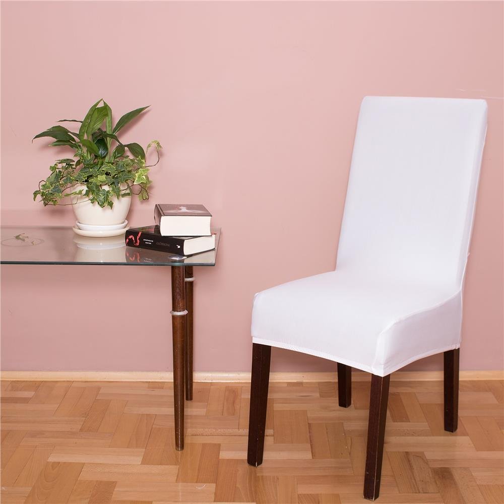 husa universala pentru scaun, marime universala, poliester si spandex, 45 x 60 cm, alb 3 Husa universala pentru scaun, marime universala, poliester si spandex, 45 x 60 cm, alb - imagine 3