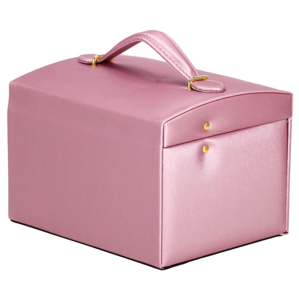 (dl) cutie depozitare si organizare bijuterii, mdf, piele ecologica si velur, 17,5 x 14 x 12,5cm, roz 4 (DL) Cutie depozitare si organizare bijuterii, MDF, piele ecologica si velur, 17,5 x 14 x 12,5cm, roz - imagine 4
