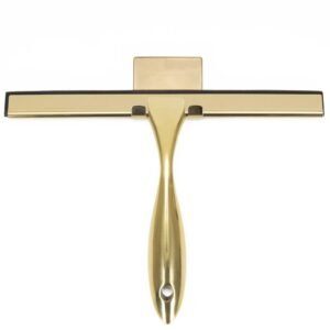 Racleta pentru baie din inox cu suport adeziv, lama 25 cm, finisaj lucios auriu