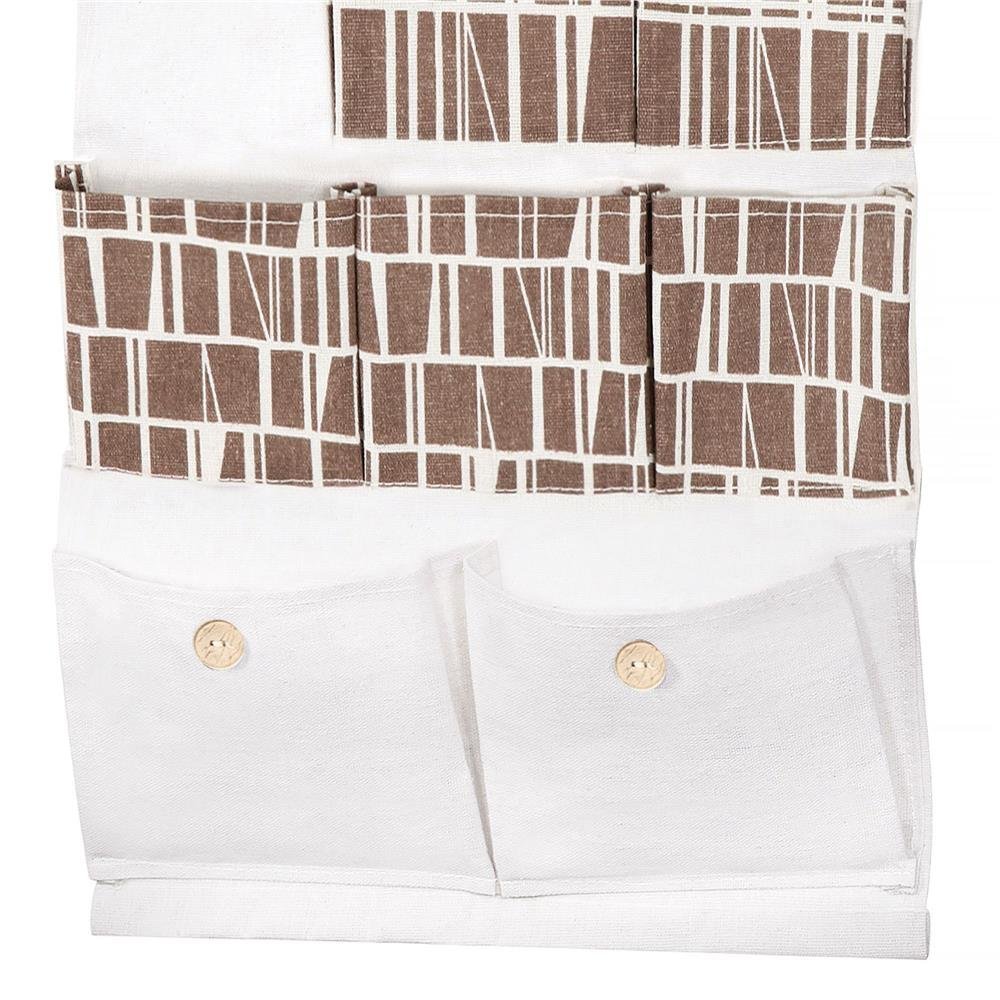 (dl) organizator suspendat cu 7 buzunare din in, 68x38cm, alb 4 (DL) Organizator suspendat cu 7 buzunare din in, 68x38cm, alb - imagine 4