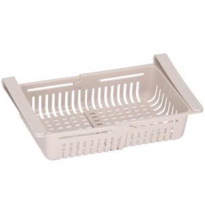 Organizator frigider, model cos extensibil, 16×28.5cm, crem