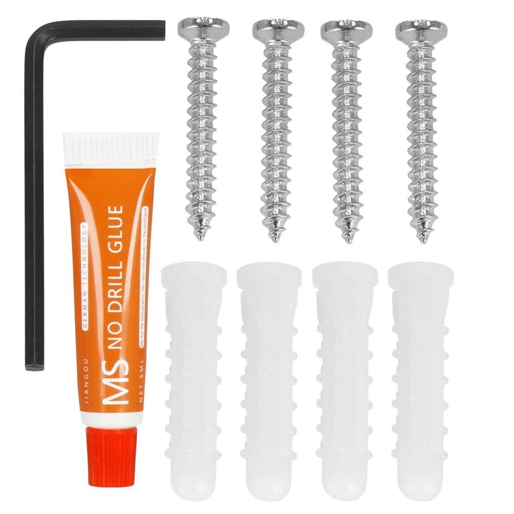 Suport prosoape pentru baie cu 2 sisteme de instalare, 2 brate, din aluminiu, 50x11cm, negru 4 Suport prosoape pentru baie cu 2 sisteme de instalare, 2 brate, din aluminiu, 50x11cm, negru - imagine 4