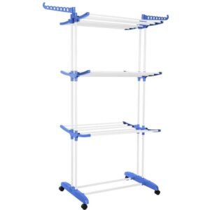 Uscator vertical pentru rufe, mobil si pliabil, cu doua umerase, 75x57x170cm, sarcina 15kg