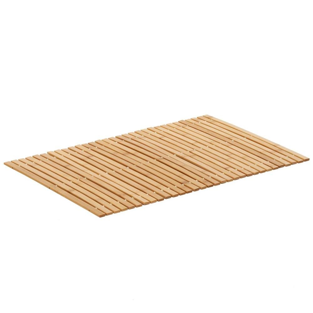 covor antiderapant din bambus pentru baie, lamele orizontale, 50x80 cm, maro natur 2 Covor antiderapant din bambus pentru baie, lamele orizontale, 50x80 cm, maro natur - imagine 2