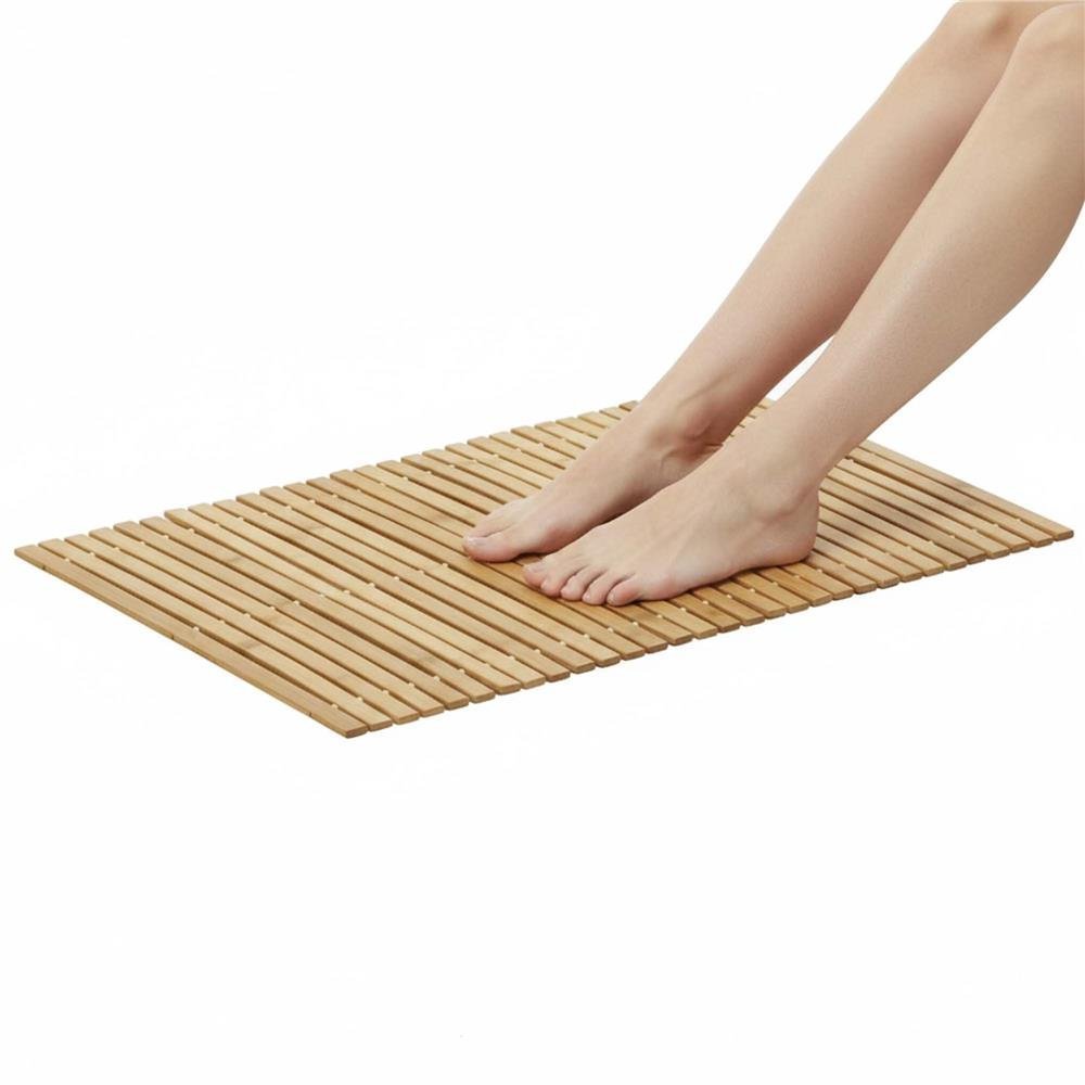 covor antiderapant din bambus pentru baie, lamele orizontale, 50x80 cm, maro natur 4 Covor antiderapant din bambus pentru baie, lamele orizontale, 50x80 cm, maro natur - imagine 4