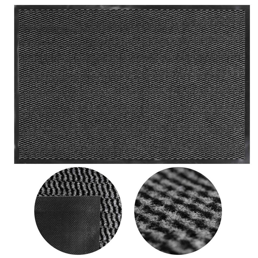 Covoras intrare absorbant antimurdarie, PVC antiderapant, 60x90 cm, gri 2 Covoras intrare absorbant antimurdarie, PVC antiderapant, 60x90 cm, gri - imagine 2