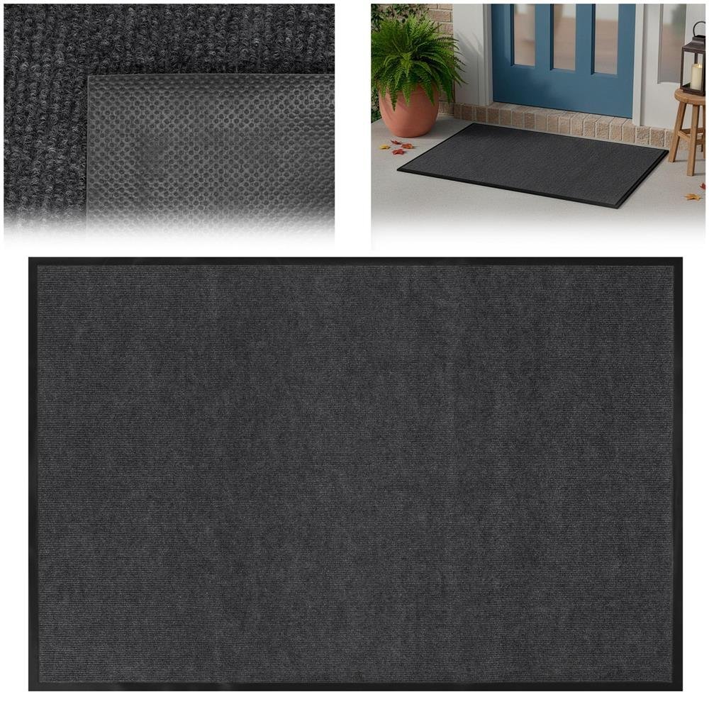 covoras intrare absorbant antimurdarie, pvc antiderapant, 80x120 cm, gri 3 Covoras intrare absorbant antimurdarie, PVC antiderapant, 80x120 cm, gri - imagine 3