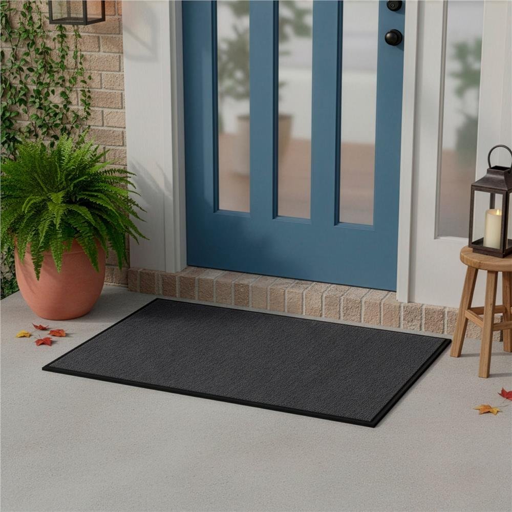 covoras intrare absorbant antimurdarie, pvc antiderapant, 80x120 cm, gri 4 Covoras intrare absorbant antimurdarie, PVC antiderapant, 80x120 cm, gri - imagine 4