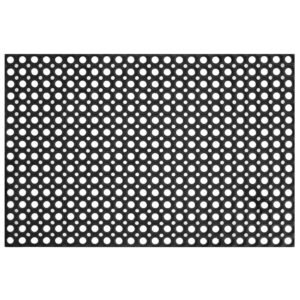 Covor de cauciuc perforat pentru intrare, PVC antiderapant, 60×90 cm, negru