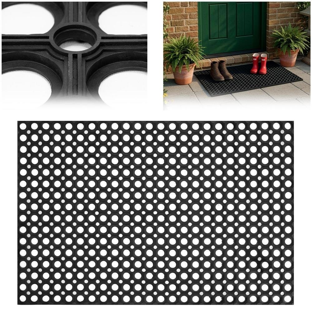 covor de cauciuc perforat pentru intrare, pvc antiderapant, 60x90 cm, negru 4 Covor de cauciuc perforat pentru intrare, PVC antiderapant, 60x90 cm, negru - imagine 4