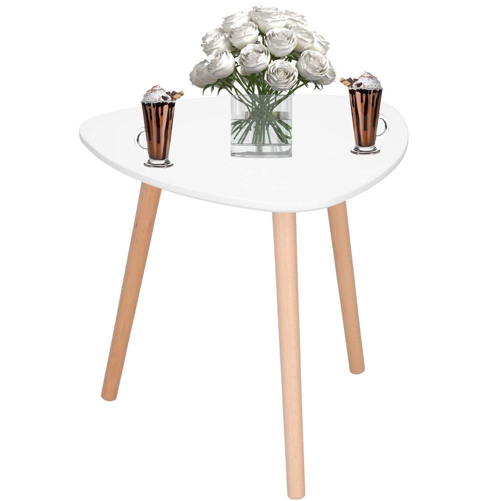 masa de cafea, ovala, diametru 50 cm, inaltime 48 cm, blat mdf, picioare lemn, alb 2 Masa de cafea, ovala, diametru 50 cm, inaltime 48 cm, Blat MDF, Picioare lemn, Alb - imagine 2