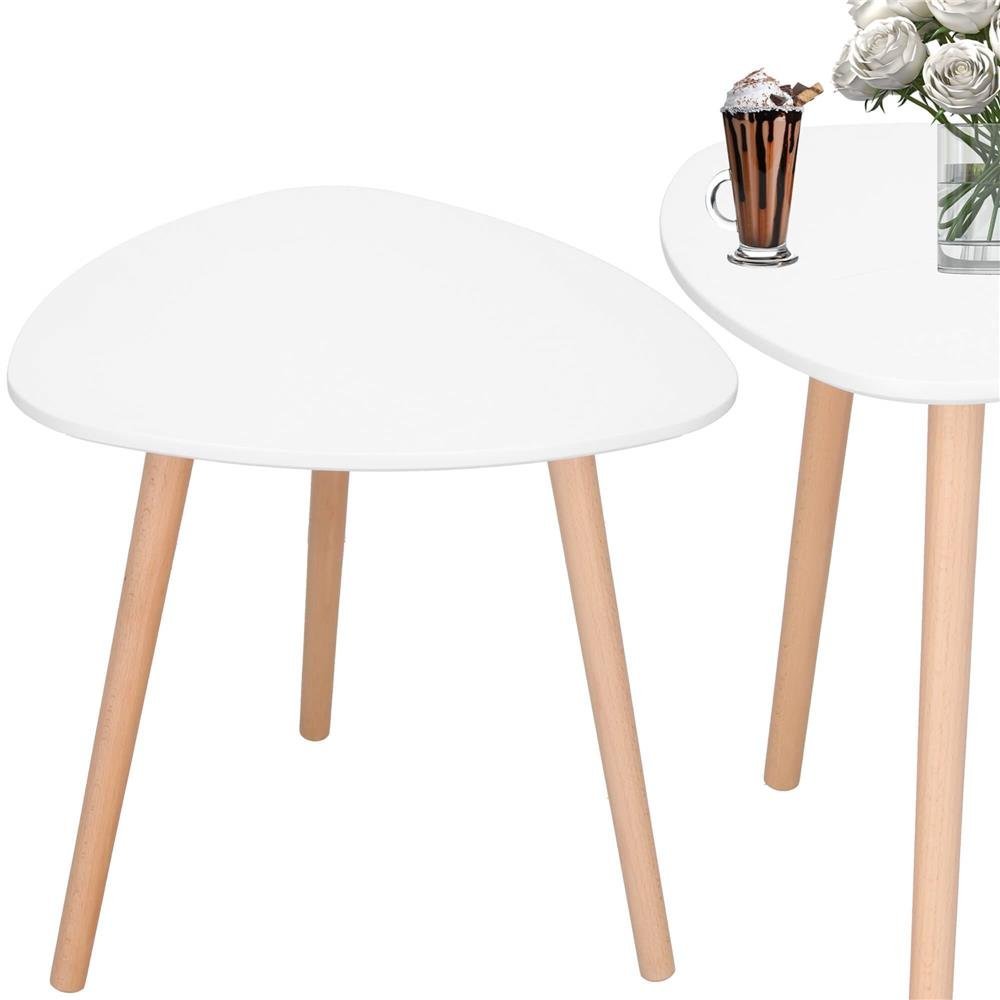 masa de cafea, ovala, diametru 50 cm, inaltime 48 cm, blat mdf, picioare lemn, alb 4 Masa de cafea, ovala, diametru 50 cm, inaltime 48 cm, Blat MDF, Picioare lemn, Alb - imagine 4