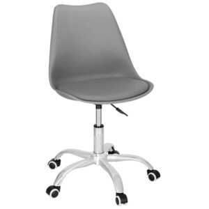 Scaun de birou ergonomic, piele ecologica, 150kg, baza otel, gri