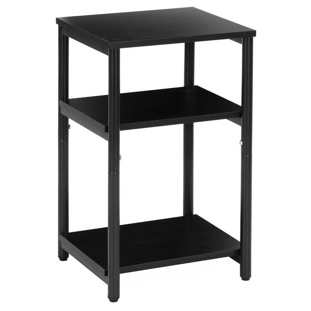 Noptiera cu 3 rafturi din PAL si cadru metalic, 35x31x59 cm, negru 1 Noptiera cu 3 rafturi din PAL si cadru metalic, 35x31x59 cm, negru